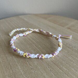Kyomi Woven Friendship Bracelet OS Pink Yellow Women Cotton Tie Closure